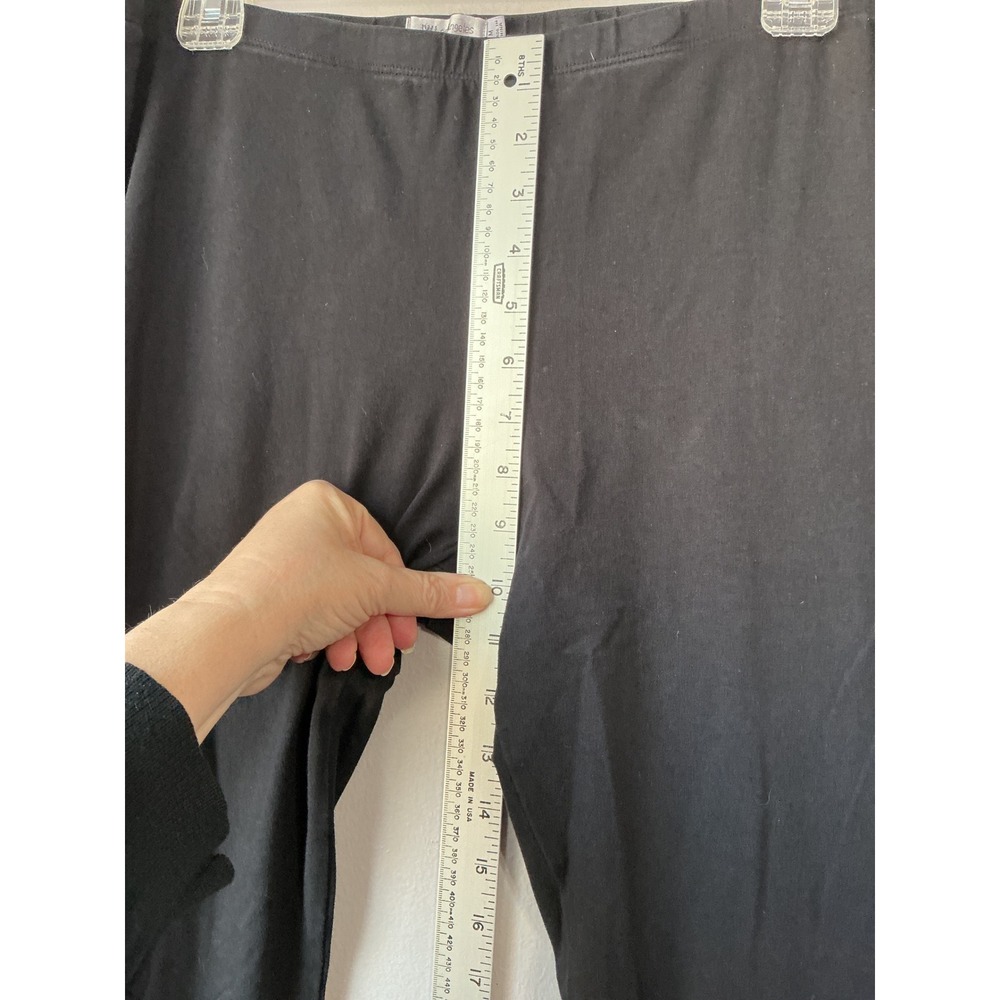 JW Los Angeles Black Floral Embroidered Leggings Womens Size Medium Boho Pants - Picture 7 of 9